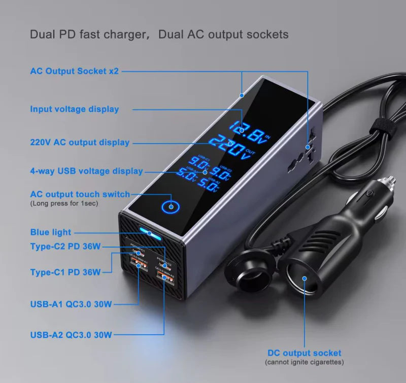 🔌 Smart Socket Car Power Inverter ⚡