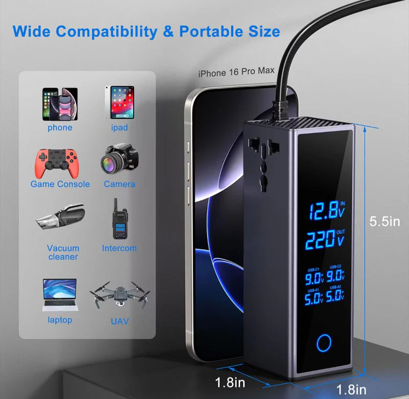 🔌 Smart Socket Car Power Inverter ⚡